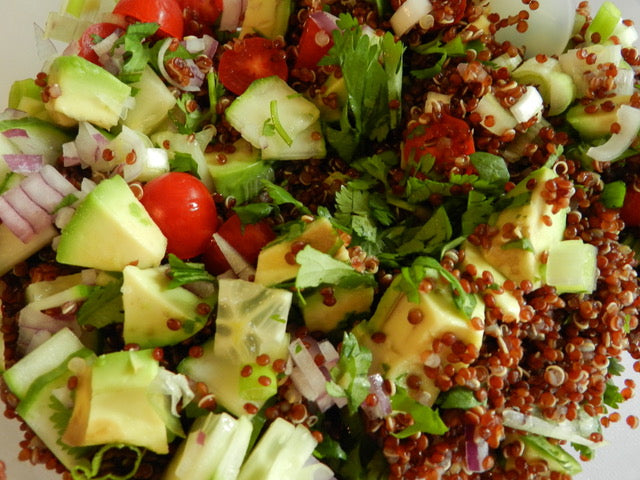 Red Quinoa Herbed Salad with Green Onion Recipe- Eat Clean, Lose Weight and Get Healthy